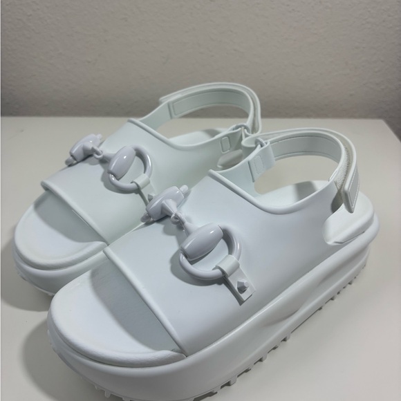 Gucci Horsebit Rubber Platform Slingback Sandals - Picture 1 of 8